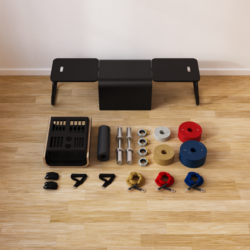 TonerBox — The full unit including 37 kg of weight plates, Olympic dumbbells  & exercise gear